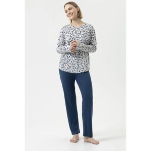 Mey - Soft Leo - Dames Pyjama - Deep Marine - Lange Mouw & Lange Broek - 100% Katoen