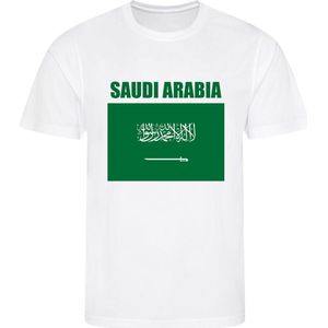 WK - Saudi-Arabië - Saudi Arabia - T-shirt Wit - Voetbalshirt - Maat: 146/152 (L) - 11-12 jaar - Landen shirts