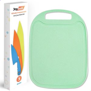 Joybelli® Kindermessen - Kindermessen set - Kinderbestek - Kindermes - Snijplank groen - Kindvriendelijke messen - Gekleurde kindermessen
