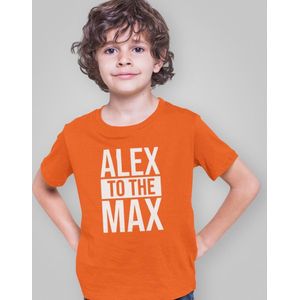 Oranje Koningsdag T-Shirt Kind Alex to the Max (7-8 jaar - MAAT 122/128) | Oranje kleding & shirts | Feestkleding