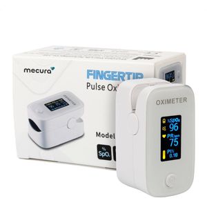 Mecura - Zuurstofmeter Vinger - Saturatiemeter - Inclusief Batterijen en Opbergtasje