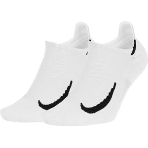 Nike - Multiplier Running No Show Socks - White Running Socks-34 - 38