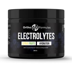Electrolytes - 200 gram - 40 servings - Citrus fruits - Natrium - Chloride - Kalium - Magnesium - Calcium - Kokoswater poeder - Vitamine C - vegan