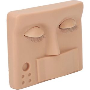 Wimperverlenging poppenhoofd, wimpermannequinhoofd herbruikbaar zacht gesimuleerd oefen realistisch draagbaar make-up met ooglid voor schoonheidssalon voor beginners (donkere huidskleur)
