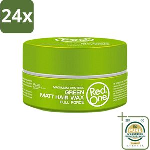 Red One - Haarwax - Groen - Aqua Hair Gel Wax - Voor Stevige Styling & Verzorging - 150 ml - Voordeelverpakking - 24 stuks - Haargel - Haarverzorging