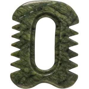 JHubers Goods - Jade Hoofdhuid Massage Kam - Handheld Massager - Gezichtstool - Haar Plagen Kam - Groene Jade Haarborstel - Hoofdhuid en Kappers