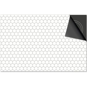Inductie beschermer 76x51,5 - afdekplaat inductie mat - Dietrix Kookplaat beschermer - Exclusief - Hexagon - Hexagon creme zwarte lijen