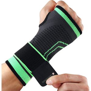 Caresense Polsbrace - Voor Artritis, Gewrichtspijn, Verstuikingen en Verrekkingen - Polsbandage met Verstelbare Compressie - Handsteun Rechter- of Linkerhand – Maat L