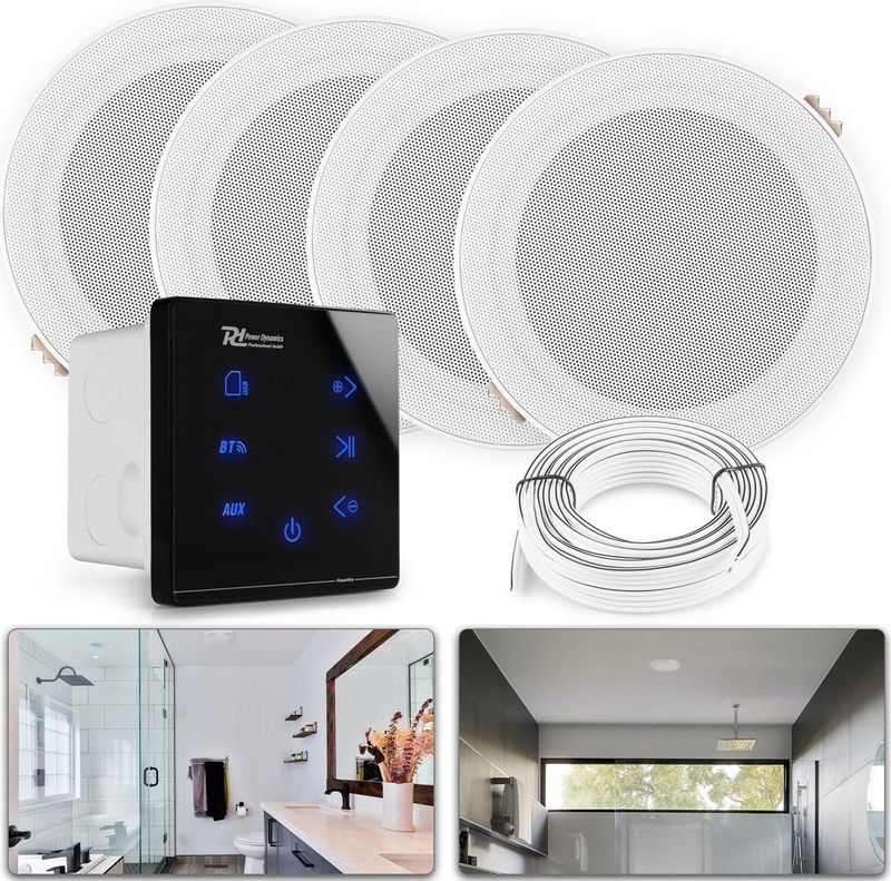 Power Dynamics - A100 - Badkamerspeaker Set - Zwart - Bluetooth - 160W