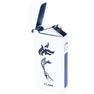 Flam Elektrische Vuurwerk Aansteker 2.0 - Plasma Aansteker - Stormaansteker - Aansteker Windproof - Electric Lighter - Wit