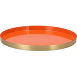 Daan Kromhout - Decoratieve dienblad - Oranje/Goud - 33x33x2,5cm - Groot - Kandelaar Store