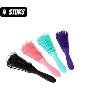 4 stuks - Kammen - Haarmassagekammen - Haarverzorgingsaccessoires - Octopus hoofdhuidmassager - Haarborstel - Ontwarrende kam - Zachte massagekam