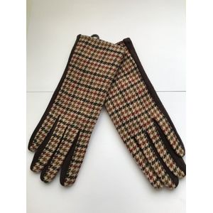 Handschoenen Trendy Dames Mode Herfst Winter Warme Zachte - Bruin Geruit - One Size -Touch Screen