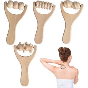 Houten Massageroller - Spierstabilisatie - Draagbaar - 1 stuk - Natuurlijk hout - 15 x 8/5,9 x 3,14 inch