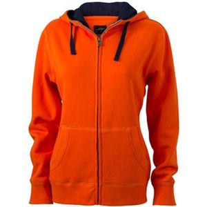 James and Nicholson Vrouwen/dames Lifestyle Zip-Hoodie (Donker Oranje/Zwaar)