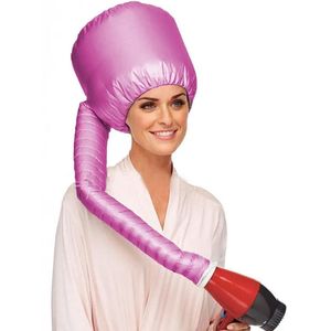 Bonnet Kap Haardroger - Extra grote - Extractor Hood - Verstelbare - Föhn-opzetstuk - Droogwarmtekap - Verdampingskap - Droogkap met Elastische Band - Voor Natuurlijke Krullend Textuur Haarverzorging, Snel Drogend, Styling - Roze