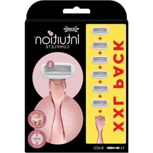 Intuïtion Complete XXL Pack - Scheerapparaat voor dames - XXL-Pack met 1 scheerapparaat + 6 navulmesjes - Bevat Skin Protect Gel - Scheerapparaat met mesjes scheerapparaat vrouw