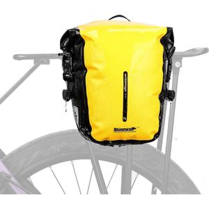 Fietsbagagedragertas, waterdicht, 7 liter, fietstas voor bagagedrager, fiets, draagtas, zijzakken, rolltop, achterwieltas met schouderriem