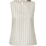 comma - Blouse - Mouwloos - Linnenmix - Gestreept