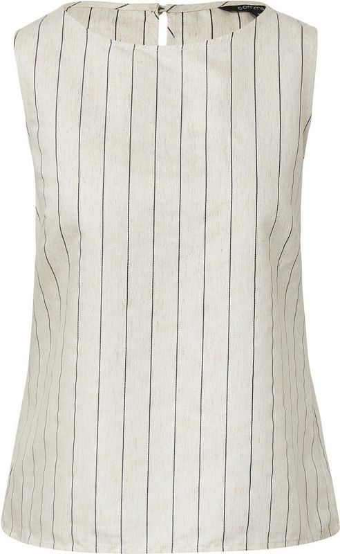 comma - Blouse - Mouwloos - Linnenmix - Gestreept