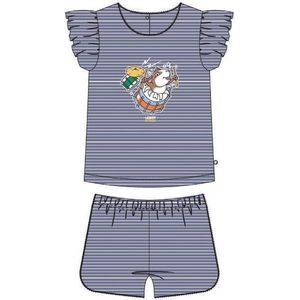 Woody pyjama baby meisjes - blauw-gebroken wit gestreept - cavia - 211-3-PZG-Z/986 - maat 62