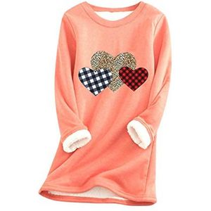 Warme dames trui met lange mouwen en ronde hals