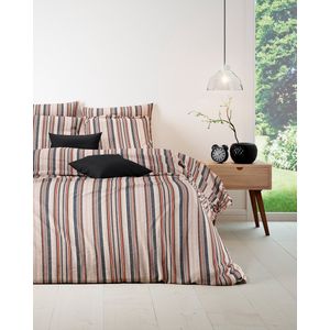 Mistral Home - DEKBEDOVERTREK - katoen renforcé - 260 x 240 cm + 2x 65 x 65 cm - extra breed - strepen - zwart