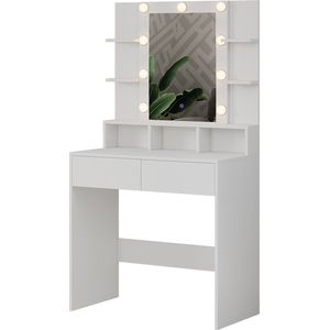 Vicco Taylor Beautytisch met licht – 80 cm met LED-verlichting Wit met LED-verlichting