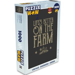 Puzzel Vintage - Boerderij - Dieren - Legpuzzel - Puzzel 1000 stukjes volwassenen