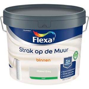 Flexa Strak op de Muur - Binnen muurverf - Mat - Misted Grey - 10 liter