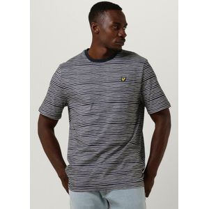 Lyle & Scott Breton Stripe T-shirt Polo's & T-shirts Heren - Polo shirt - Donkerblauw - Maat XS