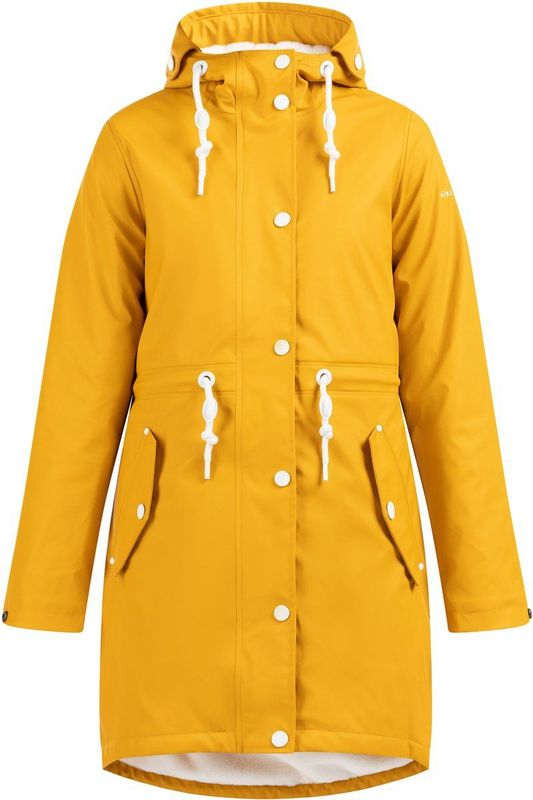 Dreimaster - Mackintosh - Regenjas - Mosterd - Geweven Bontvoering