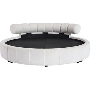 Vente-unique Bed volwassene stof wit 220 x 220 cm ROGILA