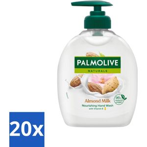 Palmolive - Amandelmelk - Handzeep Met Pomp - Milde Reiniging - 300 ml - Bulkverpakking - 20 stuks