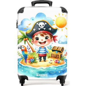 NoBoringSuitcases.com® - Kinder koffer jongen piraat - Reiskoffer kinderen jongens - 55x35x25