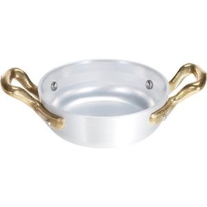 1932 Lijn Omelet Pan 10 cm - Met 2 Handgrepen - Aluminium Zilver - Kookpan voor Eieren