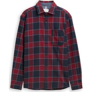 TOM TAILOR - Overhemd - Navy - Comfort Fit - Lange Mouw - Geruit