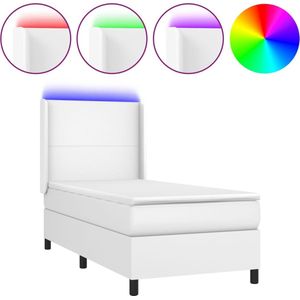 vidaXL-Boxspring-met-matras-en-LED-kunstleer-wit-80x200-cm