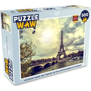 Puzzel Uitzicht over het water op de Eiffeltoren en Parijs - Legpuzzel - Puzzel 500 stukjes