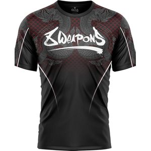 8 Weapons Dry Fit T-Shirt Naga Yant Zwart Rood - XL