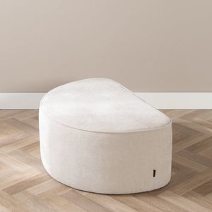 Bronx71® Hocker Lune halve maan chenille off white