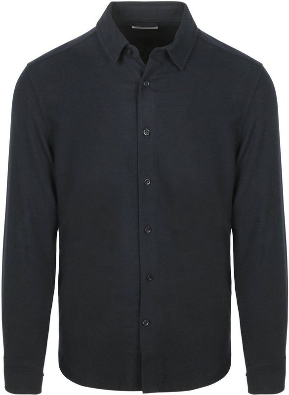 Knowledge Cotton Apparel - Shirt Flannel - Donkerblauw - Overhemden Casual