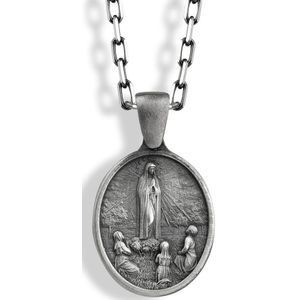 Our Lady of Fatima religieuze ketting voor katholiek Oxidized 24 inches