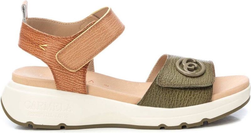 Carmela - Sandalen - Groen - Leer - Klittenbandsluiting