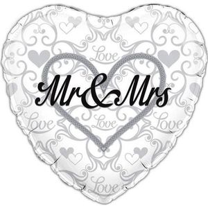 folieballon - Mr & Mrs - 45 cm - leeg
