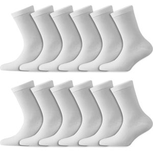 Kindersokken | Merk: Yellow Moon | Kleur: Wit | Maat: 19 t/m 42 | Aantal: 12 paar