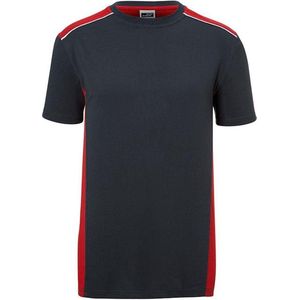 Fusible Systems - Heren James and Nicholson Workwear Level 2 T-Shirt (Grijs/Rood)