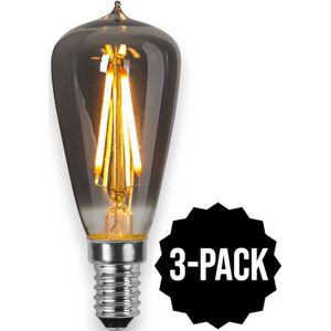 3-Pack | Kogellamp - E14 - 1.6W - Super Warm Wit <2200K - Filament - Rookglas