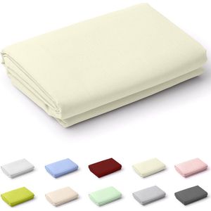 Zavelo Laken Deluxe Ivoor - 100% Katoen - 1-persoons 150x250 cm - Bovenlaken - Onderlaken - Extra Zware Kwaliteit - Super zacht - Hotelkwaliteit