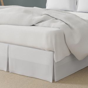 Til nooit uw matras microfiber wrap-around bedrok op maat gemaakte stijl klassieke 14 inch druppellengte tweeling wit - Luxe Beddengoed